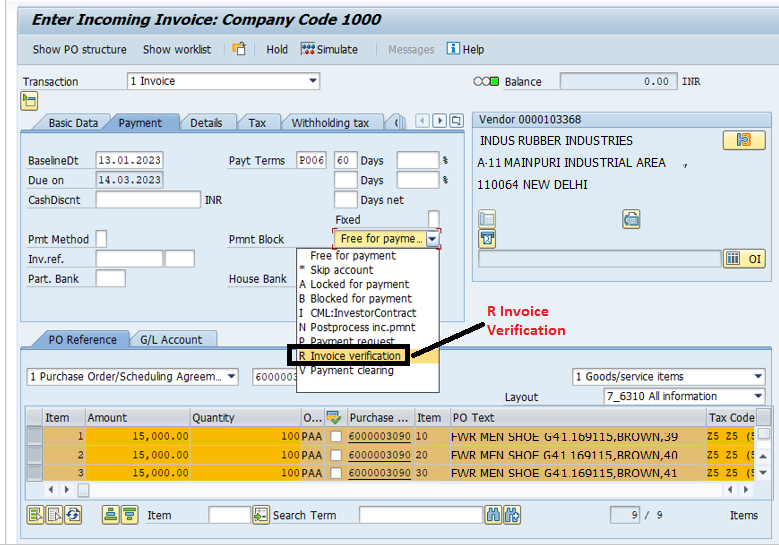 R Invoice Verification in SAP MM