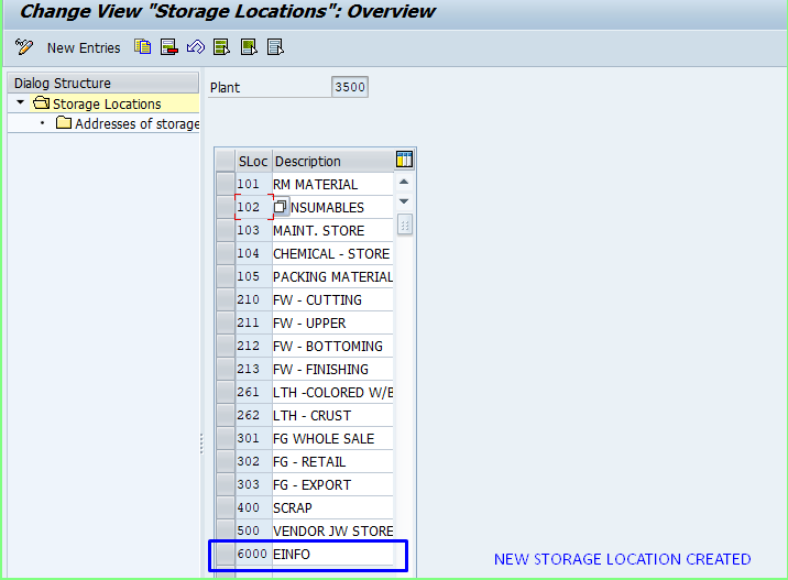 Create Storage Location in SAP MM