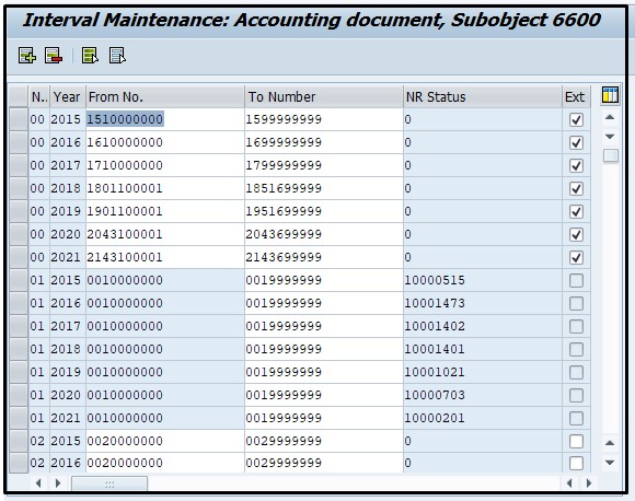 Creating a document number range in SAP

