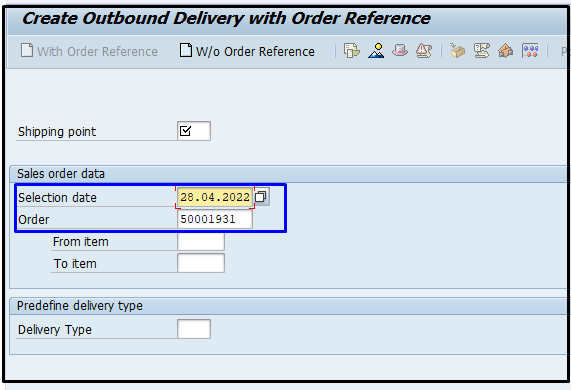 Solution: No schedule lines due for delivery up to the selected date