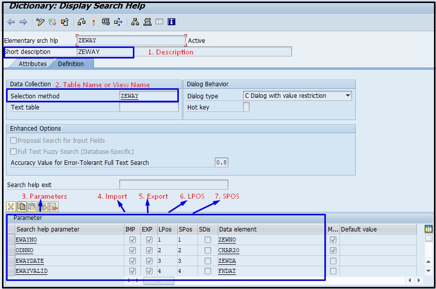 create elementary search help in sap abap