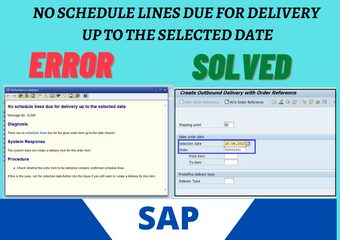 No schedule lines due for delivery up to the selected date