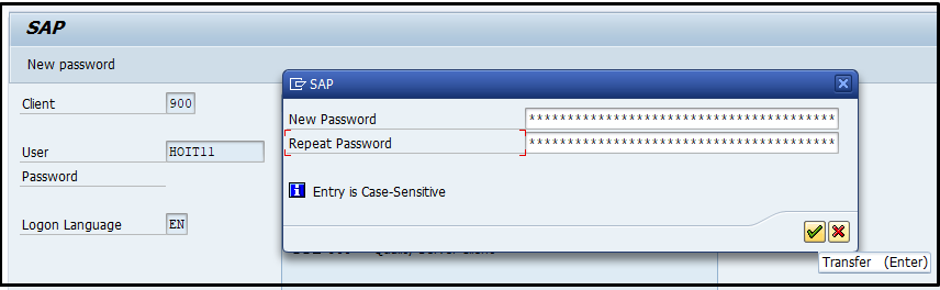 SAP change password before login