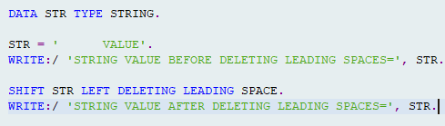 Shift deleting leading spaces