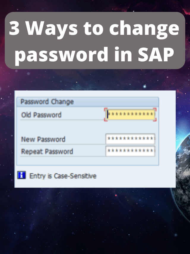3 Ways to change password in SAP