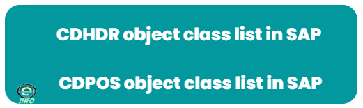 CDHDR object class list in SAP