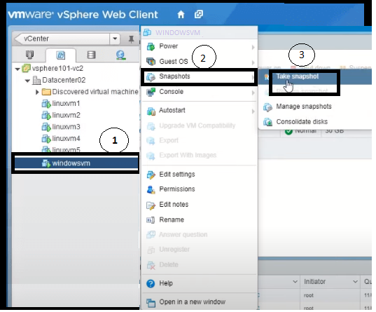 How to take a snapshot in VMware