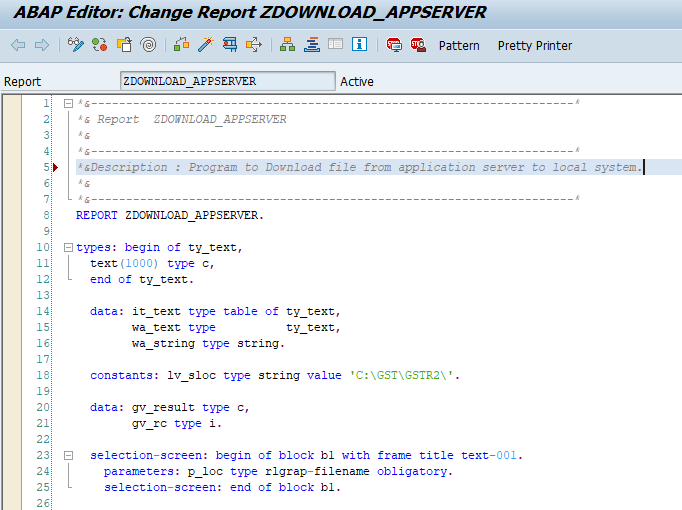 SAP ABAP Program Downloading Files from Application Server to Local System